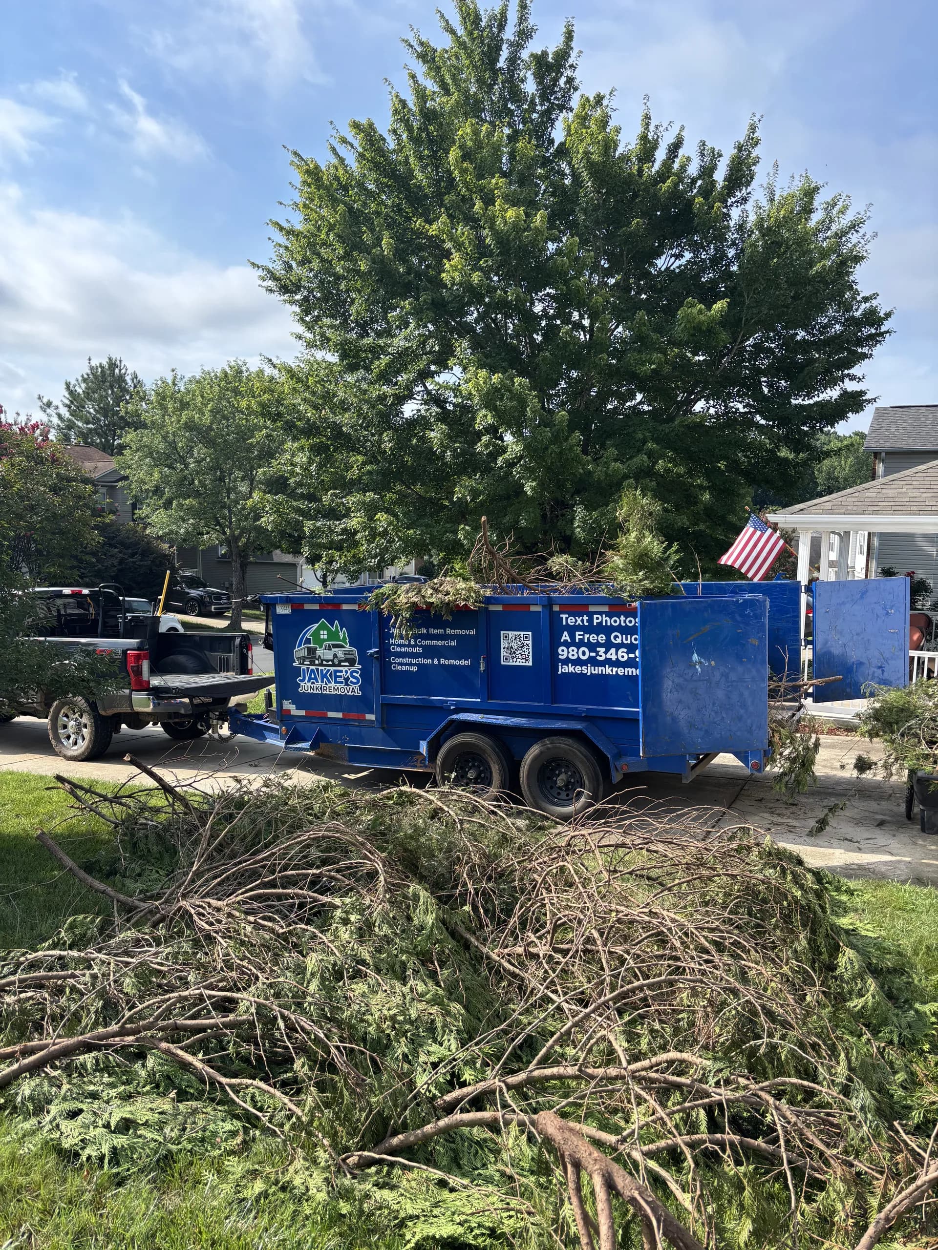 Recent yard debris removal job